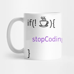 If no coffee stop coding Mug